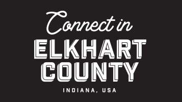 Connect in Elkhart County Black Logo Reverse Wide